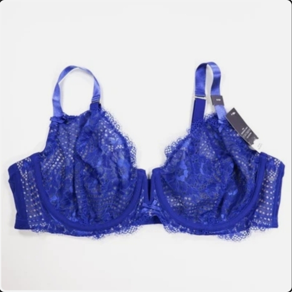Cacique Other - Cacique Lane Bryant Blue Lace Bra And Thong